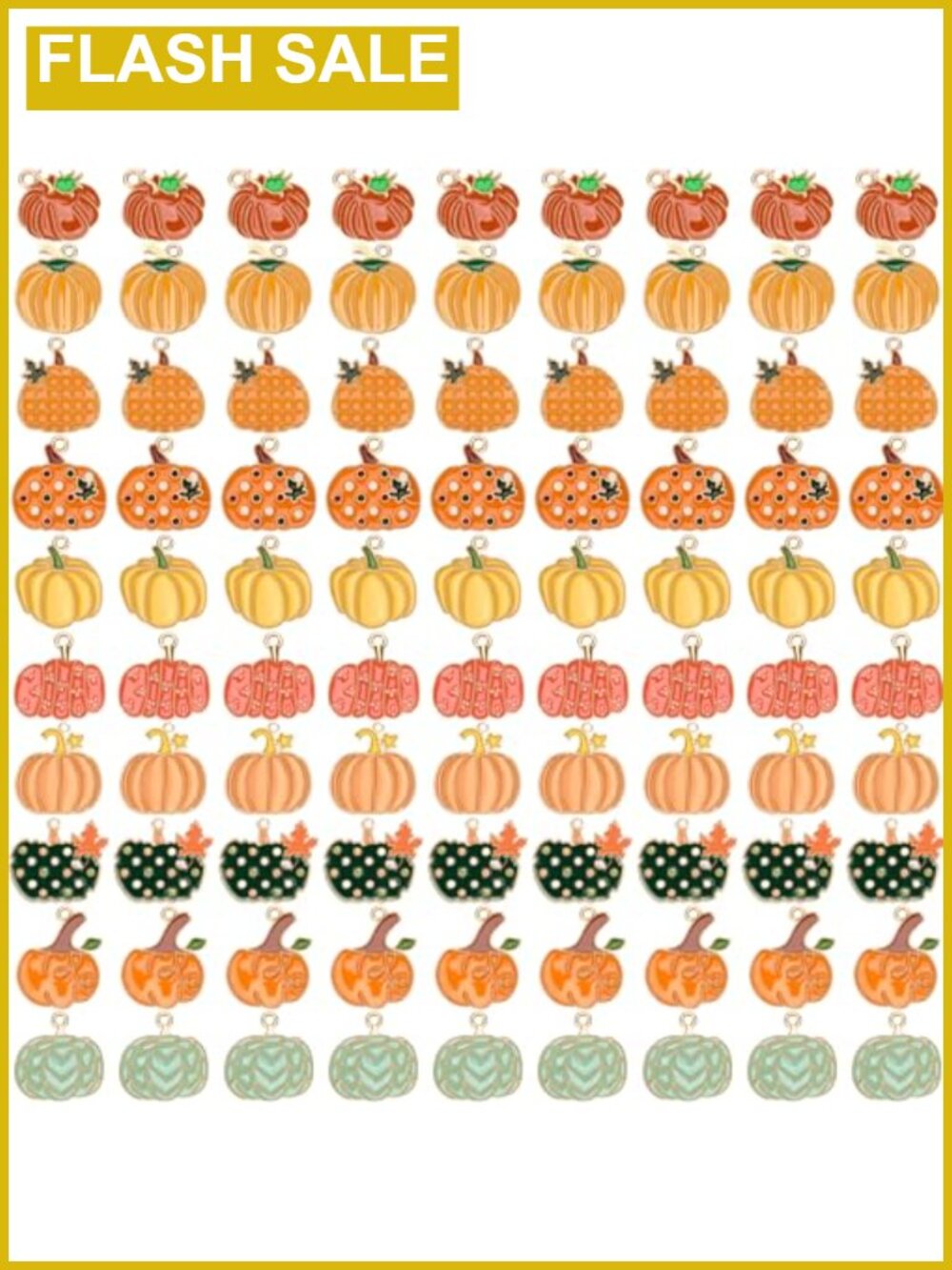 SANNIX Alloy Enamel Pumpkin Charms 90 Pcs Thanksgiving DIY Jewelry Making Crafts